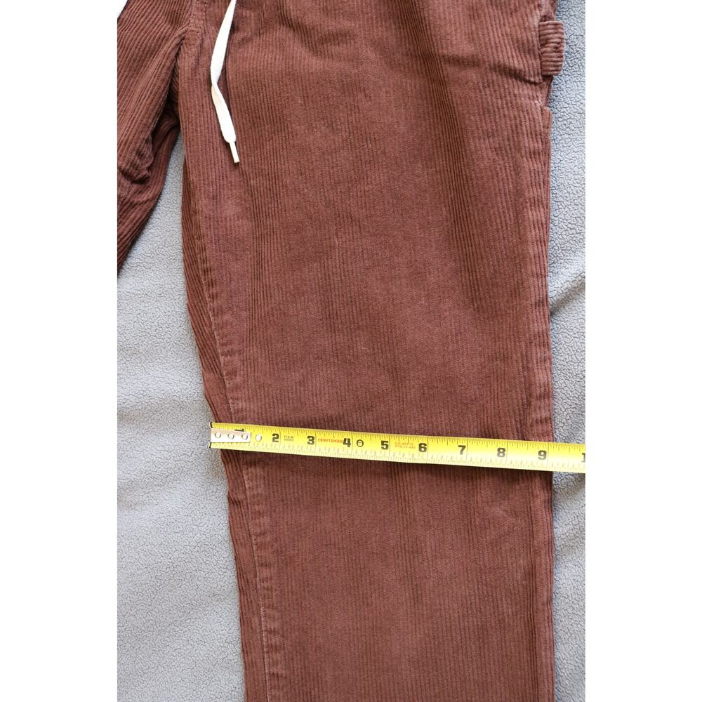 PACSUN Mens Medium Cargo Pants Brown Corduroy Loose Straight 7 pockets Boho - Picture 4 of 11